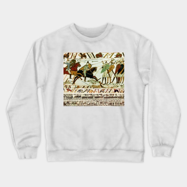 THE BAYEUX TAPESTRY ,BATTLE OF HASTINGS ,NORMAN KNIGHTS HORSEBACK Crewneck Sweatshirt by BulganLumini